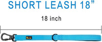 PLUTUS PET Short Training Dog Leash with Padded Handle for Medium Large Big Dogs,18 Inch Heavy Duty Strong Traffic Leash with Carabiner Clip for Climbing Walking or Guiding Blind（18”，Blue