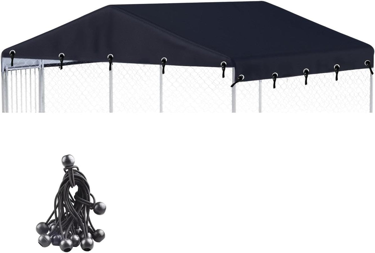 Outdoor Dog Kennel Cover 10'W x 10'L Replacement Covers - Black / 8'W x 8'L x 1.6'H