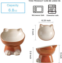 Nihow Ceramic Basic Cat Bowls: 5 Inch Cat Bowl for Food & Water – Essentials for Cats - 6.8 OZ / Brown
