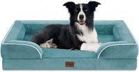 Comfort Expression Waterproof Large Dog Beds, Orthopedic Dog Beds for Large Dogs, Comfy Pet Bed Sofa with Washable Removable Cover & Non-Slip Bottom(Washed Blue)