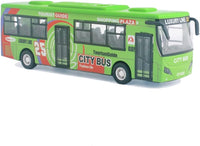 Ailejia yellow diecast city bus toy with pull back motor, lights and music - view 2