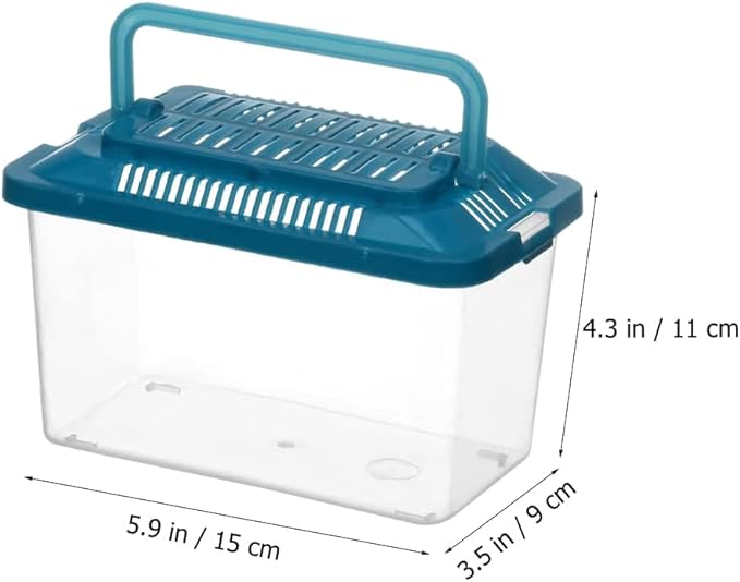Plastic Turtle Fish Tank Handheld Aquarium Reptisoil Reptile Storage Nest Plastic Fish Bowls Bearded Dragon Habitat Glass Containers Lizards Reptile Feeding Tank Animal Turtle Tank