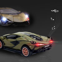 Lambo Toy Car Sian FKP3 Die-Cast Car Model with Lights and Sound Pull - Green - image 2