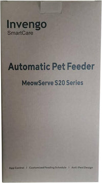 Cat Feeder Automatic - Cat Food Dispenser MeowServe S20, Auto Dog Feeder with Stainless Steel Bowl, 5L Pet Feeder with Patented Anti-Jam Port, App, Dual Lock Lid, Dual-Band WiFi & Power, White