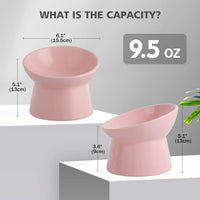Elevated Cat Bowls, 15° Tilted Ceramic Cat Food Bowl - Pink / Large - image 2