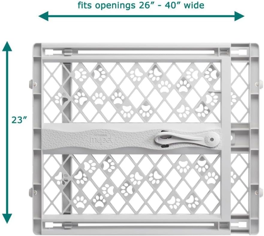 MYPET Paws Portable Pet Gate: 26-40" Wide Expandable - Light Gray - image 3