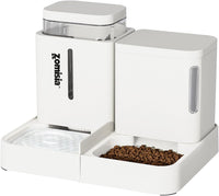 Automatic Cat Feeder, Gravity Cat Food Dispenser - 0.8 Gallon x 2 / White