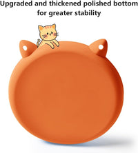 2Pcs Silicone Slow Feeder Cat Bowl, Puzzle Feeder - Orange / Purple - image 4