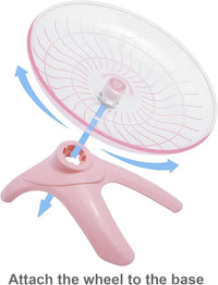 Hamster Wheel Hamster Flying Saucer Silent Exercise Wheel Running Wheel for Dwarf Hamsters Gerbil Mice Small Animals (Pink)