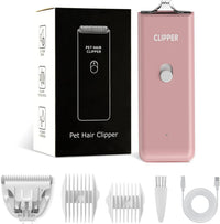 Dog Clippers,Quiet Washable USB Rechargeable Cordless Dog Grooming Kit,Electric Pets Hair Trimmers - Pink Feet Trimmer