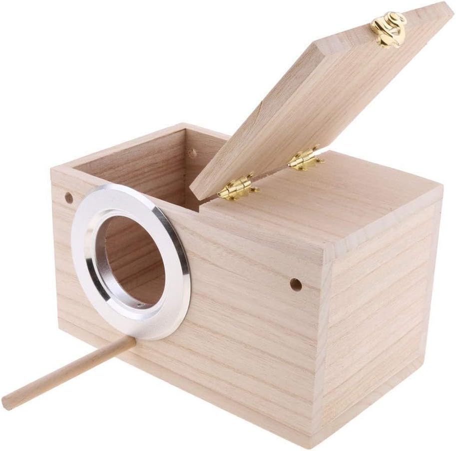 PINVNBY Parakeet Nesting Box Bird House for Cage Wood Mating Box Bird - Wood,M: 7.9*4.7*4.7 inch