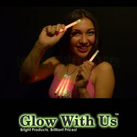 Glow With Us 50 pack of 4 inch orange glow sticks with necklace strings - view 8