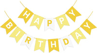Orange Happy Birthday Banner Birthday Sign for Backdrop Happy - White Yellow