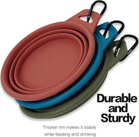 OHMO Large Collapsible Dog Bowls, (2 Pack 27oz/800ml) Premium Silicone Portable Travel Water Food Foldable Bowls Pet Feeding Bowl for Outdoor Camping Hiking