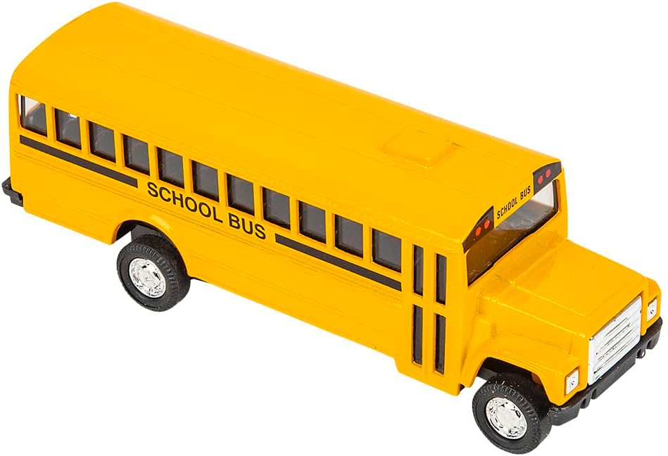 Rhode Island Novelty 5 Inch Die Cast School Bus with Pull-Back Action