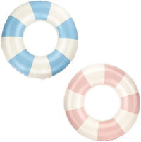 Rugwioyu pool tubes for kids, two round blue and white inflatable swim rings - view 2