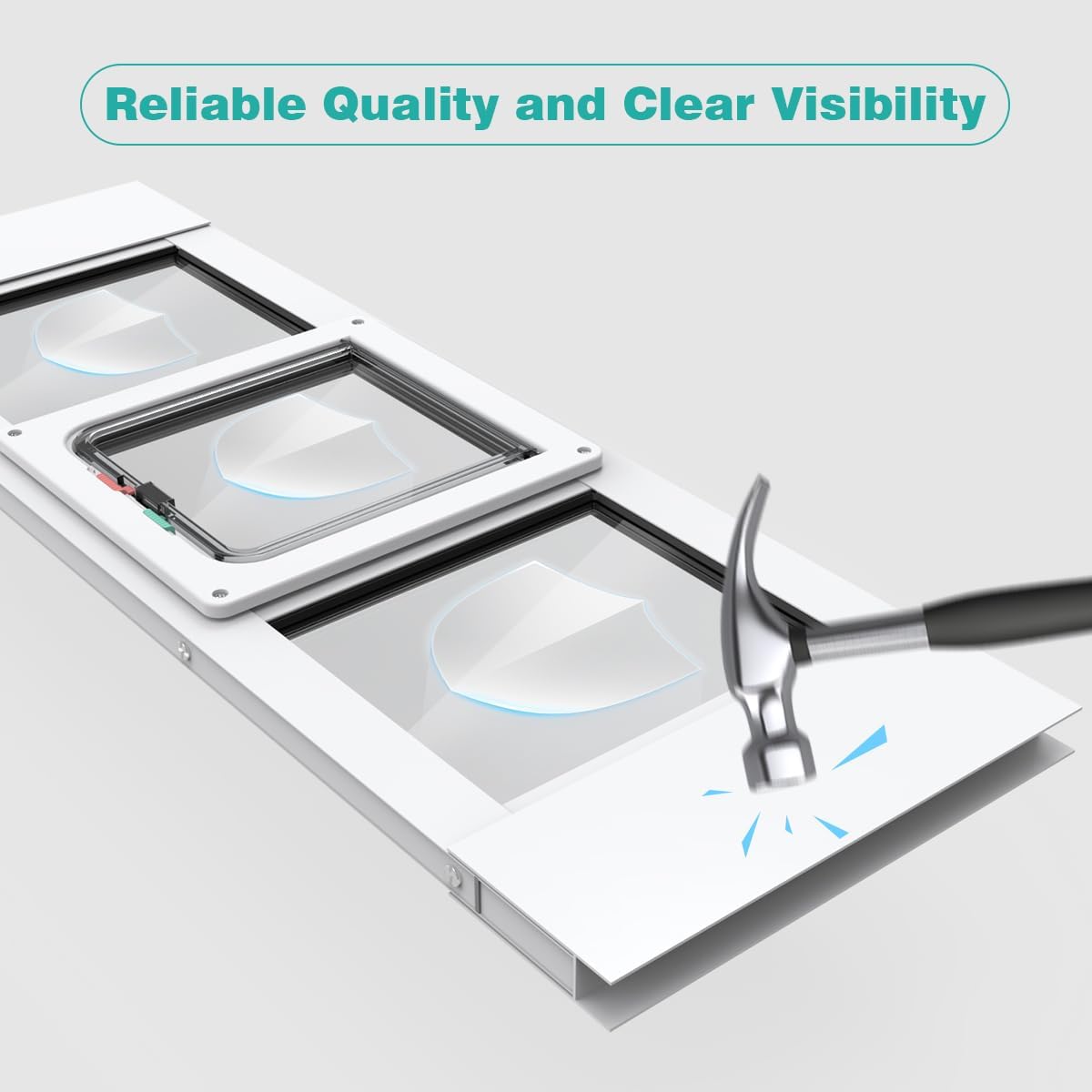 Aluminum Cat Door for Windows - White Tall / Fit 32"-36" Window - image 4