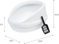 IRIS USA Large Open Top High-Sided Cat Litter Box with Scoop Oval Pan - image 2