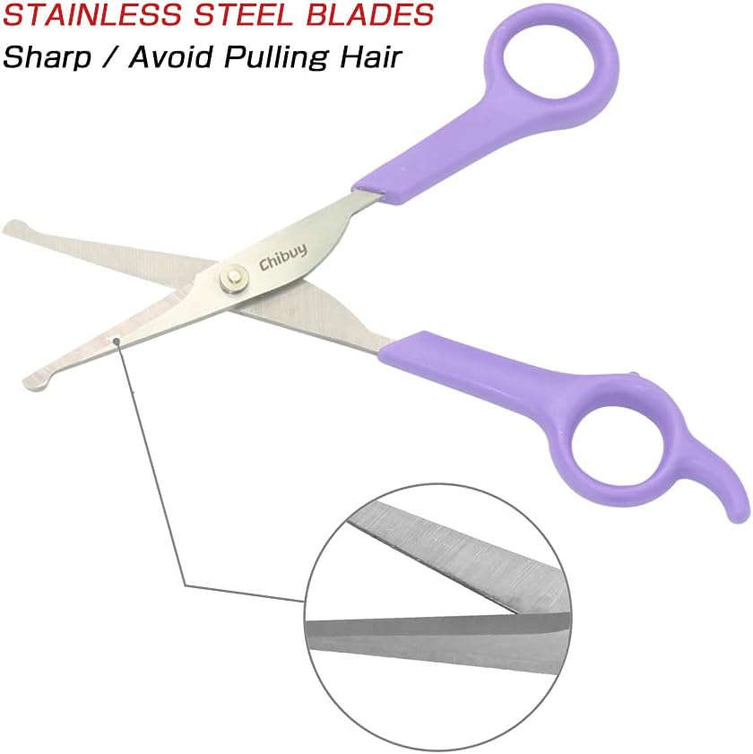 Chibuy Professional Pet Grooming Scissors with Round Tip Stainless - 3. Purple - image 3