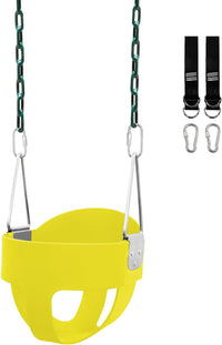 Perantlb toddler swing set with high back bucket seat and swing seat hanging from a tree - view 4