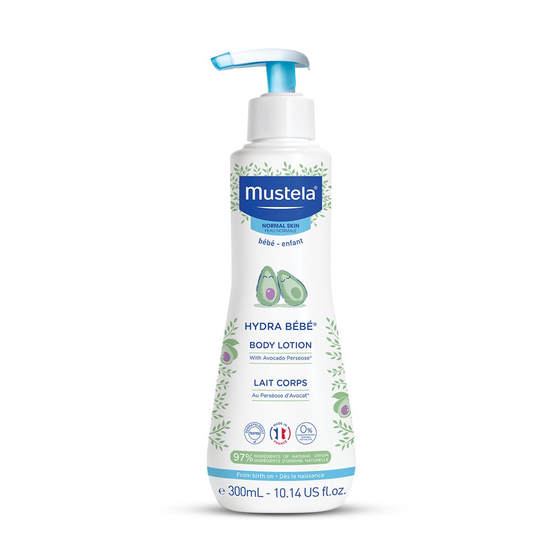 Mustela Hydra Bebe Baby Body Lotion - 300ml, Natural Ingredients for Moisturizing & Nourishing Infant Skin