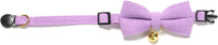 Breakaway Cat Collar with Bow Tie and Bell Adjustable Soft Corduroy - Small: Neck 7.5" - 11.0" / Purple - image 2