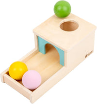 Adena Montessori Object Permanence Box with Tray Three Balls - Blue Door