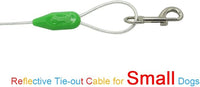 Petest 25ft Reflective Tie-Out Cable for Small Dogs Up to 35 Pounds