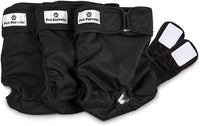 Pet Parents® Washable Dog Diapers (3pack) + Extendrs® of Durable Doggie Diapers, Premium Dog Diapers Female & Male (Small, Black)