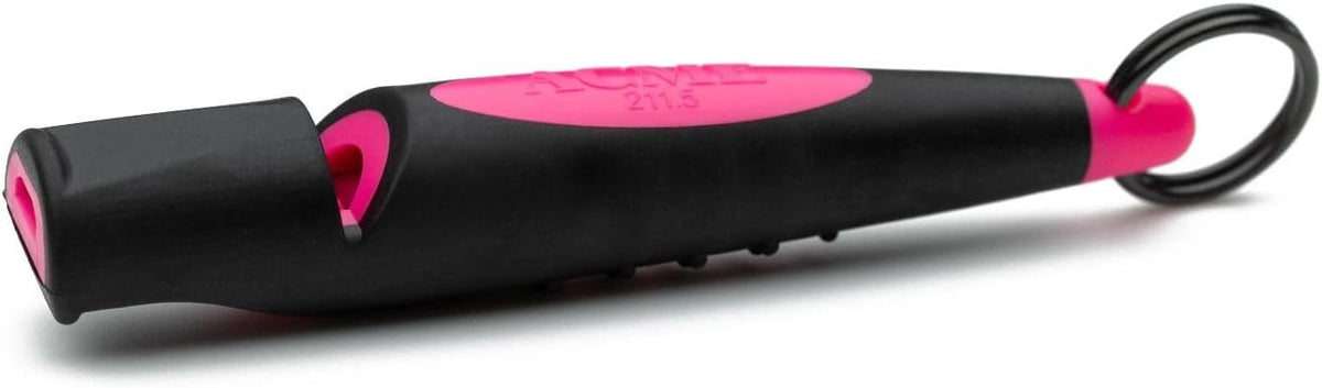 ACME Alpha 210.5 Dog Training Whistle with Enhanced Ergonomic Grip. - Black on Day Glow Pink