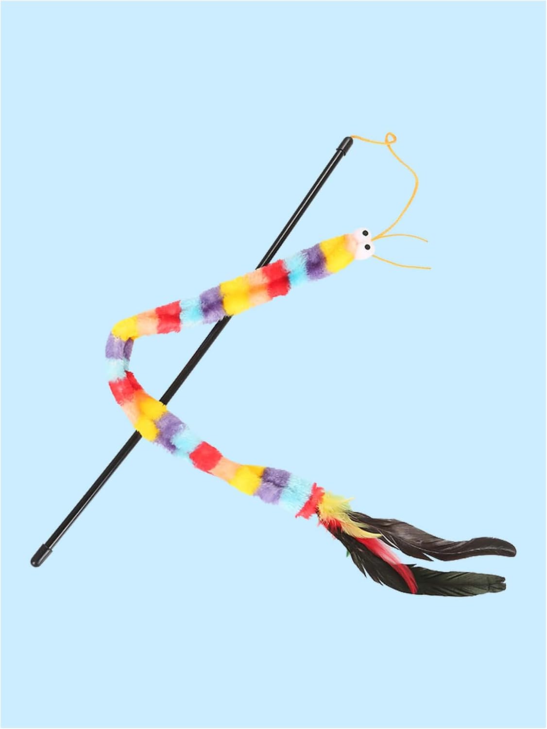 QWINEE Cat Wand Toys, Cat Interactive Toy - One Size / Deep Multicolor - image 2