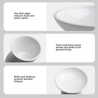 Ceramic Elevated Cat Food Bowls, 6.2" Wide - White / 1 Pack - image 2