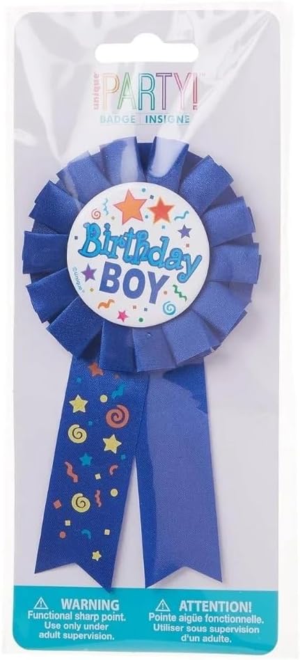 Birthday Boy Blue Fabric Award Badge, 7" - image 4