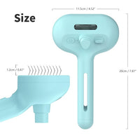 3-in-1 Self-Cleaning Pet Brush for Shedding - Removes Static and Loose Hair from Dogs and Cats (Blue)