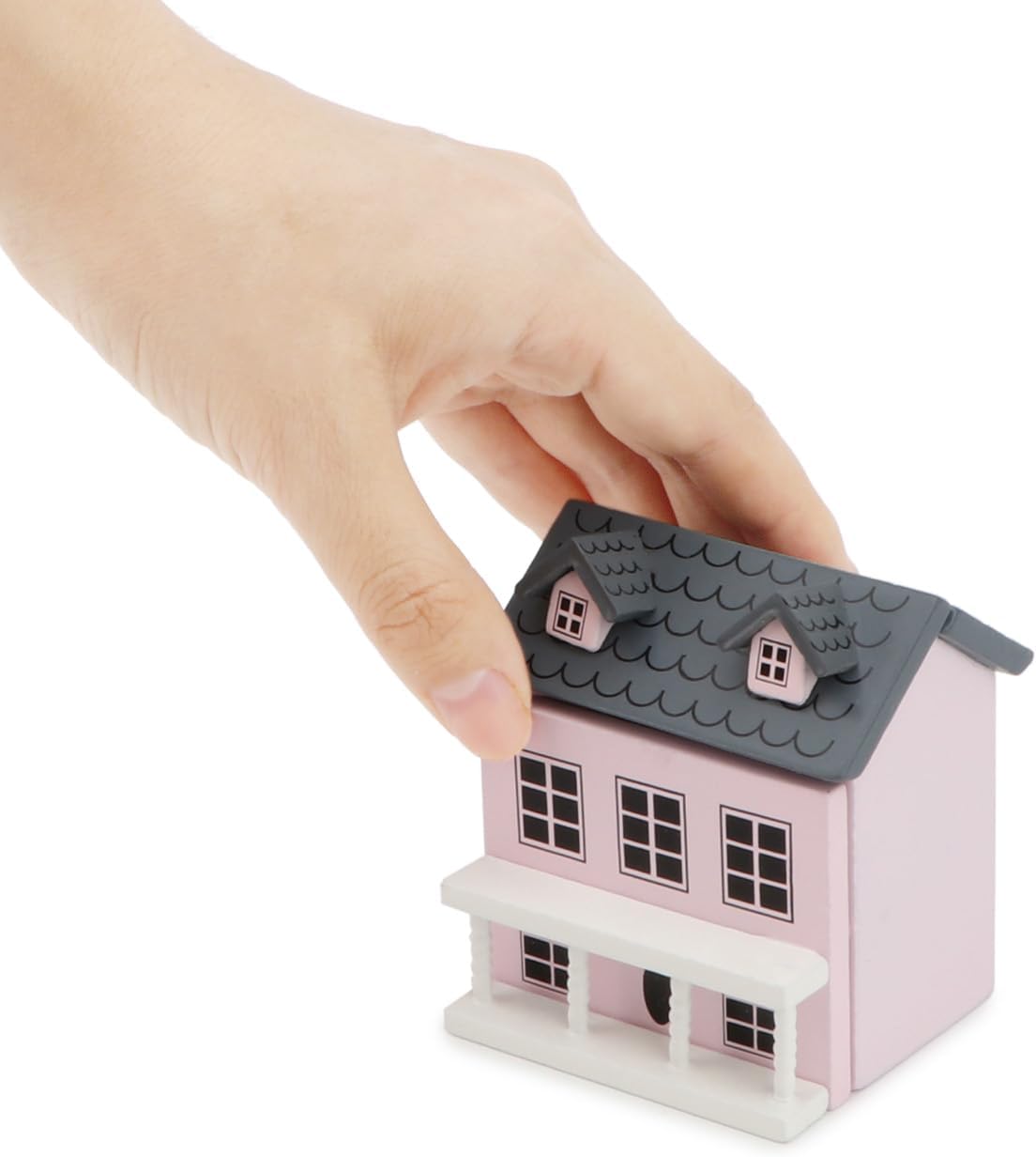 Cutemini blue palm-sized miniature wooden house for 1/12 dollhouse scenes - view 3