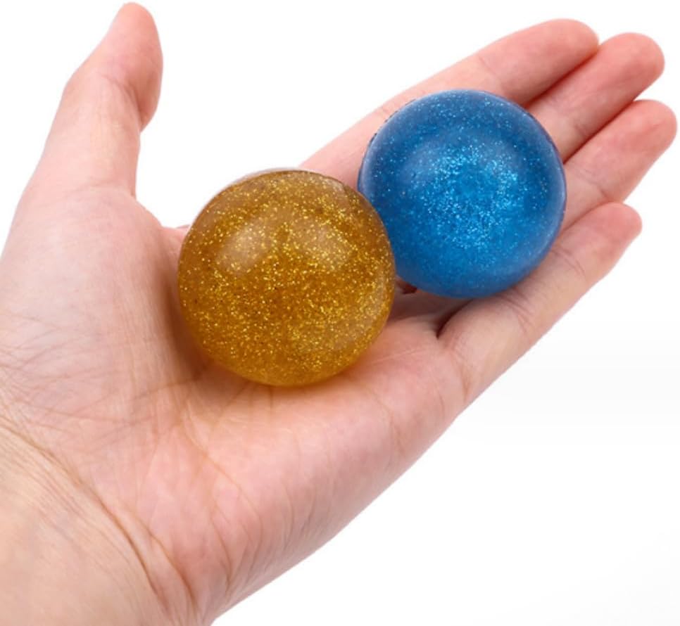 Kikeep large 45mm glitter bouncy balls made of natural rubber - view 6