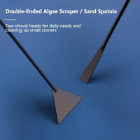 7-in-1 Aquascaping Tools Kit for Aquarium & Terrarium - Stainless Steel Long Tweezers, Curved Scissors, Algae Scraper, Feeding Tongs - Live Plant Trimming & Tank Cleaning Accessories