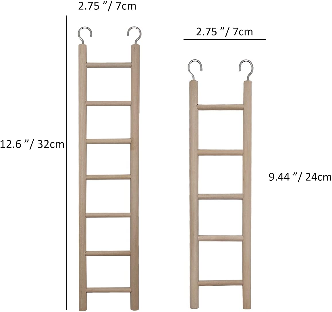 2pcs Bird Wooden Ladder Bird Ladders Wooden Ladder for Bird Cage - image 2