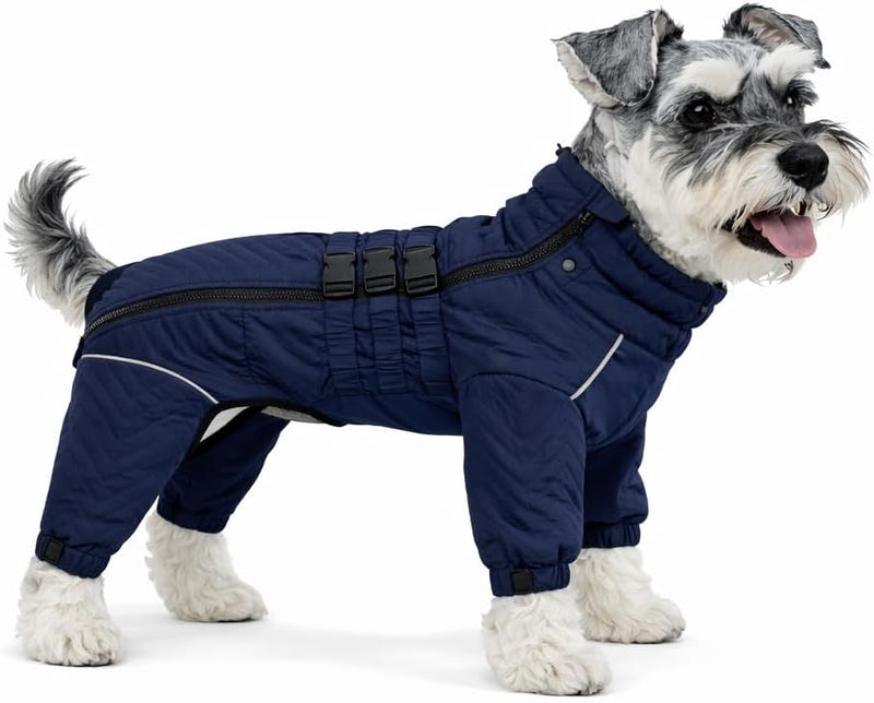Lovelonglong Warm Dog Coat Double Layers Dog Vest - M (back 12.5") / Navyblue