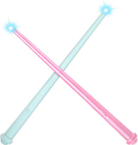 Gejoy 2 Pcs Magic Wand for Kid Light up with Sound - Blue,pink