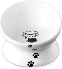Y YHY Cat Bowl Anti Vomiting, Raised Food Bowls - 7.2 Inches / White