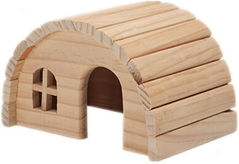 Natural Chewable Hamster Hideout Wooden Hut Lovely Fairy House