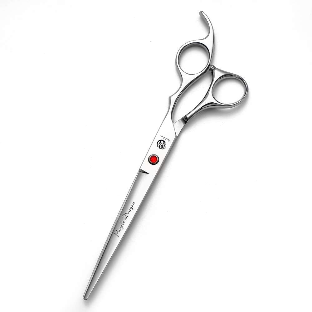 Purple Dragon 8 inch Sharp Edge Hair Cutting Shears with Bag – Essentials for Dogs - 7 inch