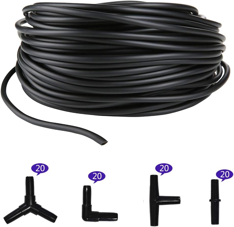 Aquarium 50 Feet Standard 3/16" Black Flexible Airline Tubing – Essentials for Fish - 100 Feet with connectors - image 4