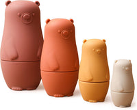OESSUF 8 Pieces Silicone Nesting Dolls Russian Matryoshka Doll Easter - Red
