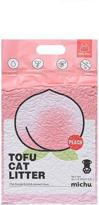 Tofu Cat Litter Natural Clumping Tofu Cat Litter, Fast Clumping and Easily Scoop-able 5.5lb/88oz 5 Scents - Peach, 8 Pack