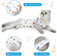 4 Pieces Cat Recovery Suits Body Wraps Breathable Kittens Recovery Clothes for Cats Small Dogs Abdominal Weaning(Banana, Football, Strawberry, Donut,M)