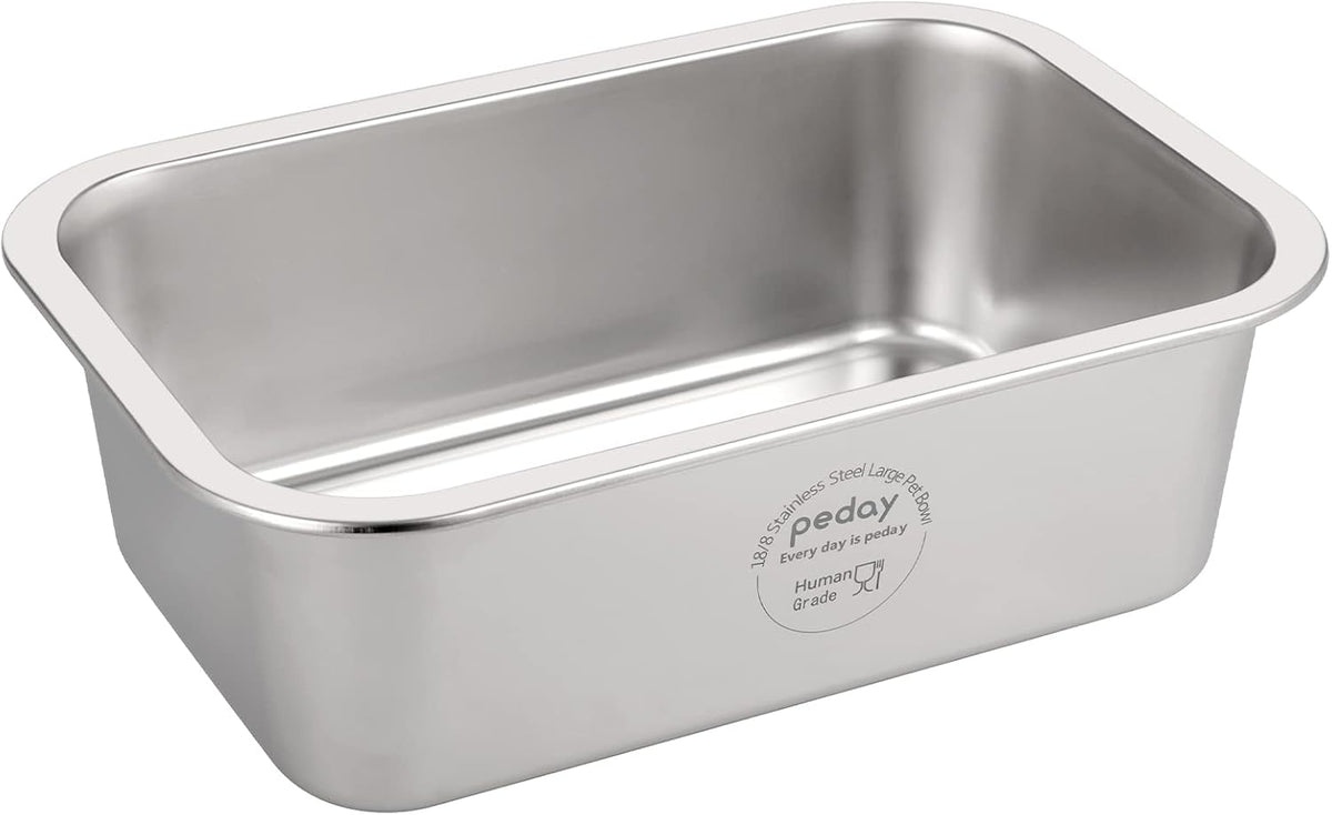 PEDAY 2.64 Gallon Extra Large Dog Water Bowl - 2.64 gallon / Silver Classic