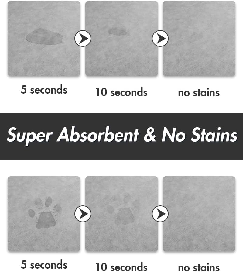 MontVoo-Absorbent Pet Feeding Mat-No Stains Pet Mat for Food - LIGHTGREY / 17"x28" - image 2