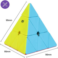 Roxenda Pyramid Speed Cube 3x3x3 Triangle Puzzle Magic Cube – Fun for Kids & Family - Pyramid Cube Stickerless - image 2